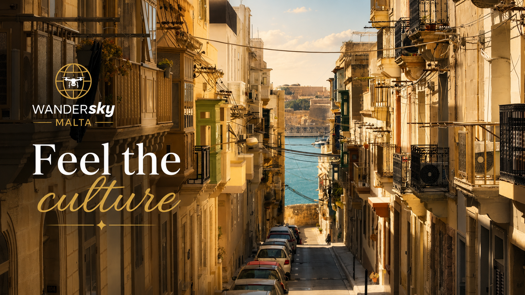 Malta street and harbour view during a WanderSky route